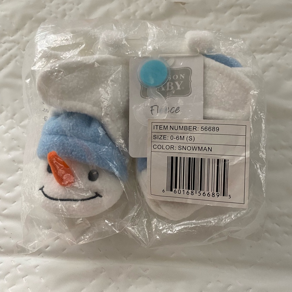 Hudson Baby snowman Fleece Booties